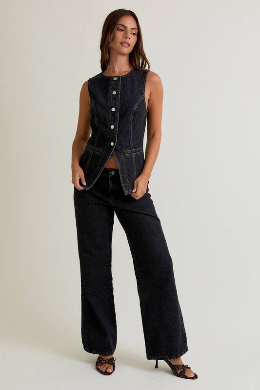 Low Waist Straight Denim Pants