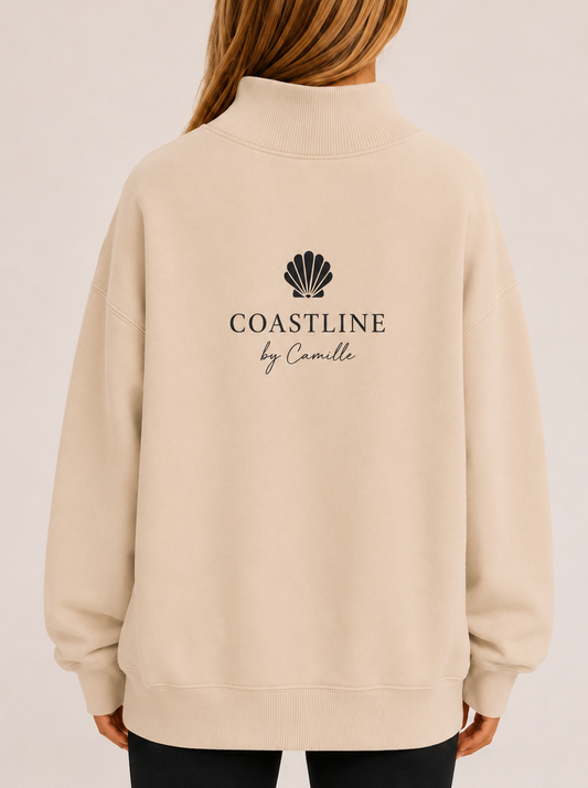 COASTLINE embroided mockneck beige