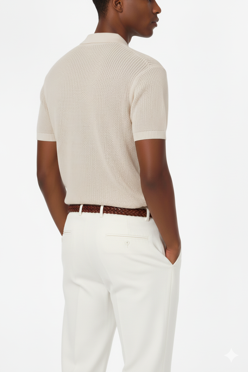 Men's Textured Polo Shirt