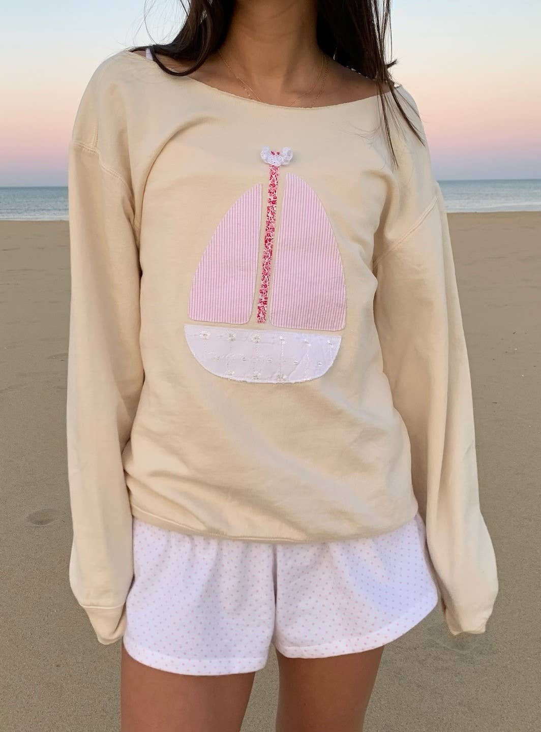 Long Sleeve Top with Sailboat