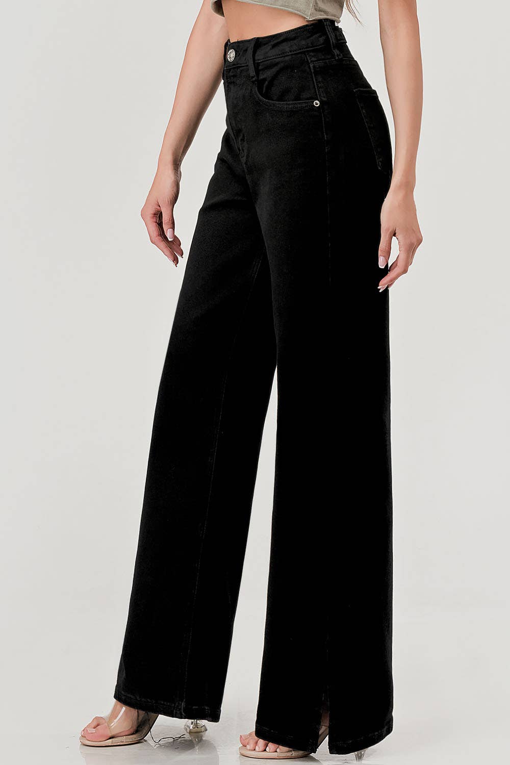 Wide Leg Denim - Side Slits
