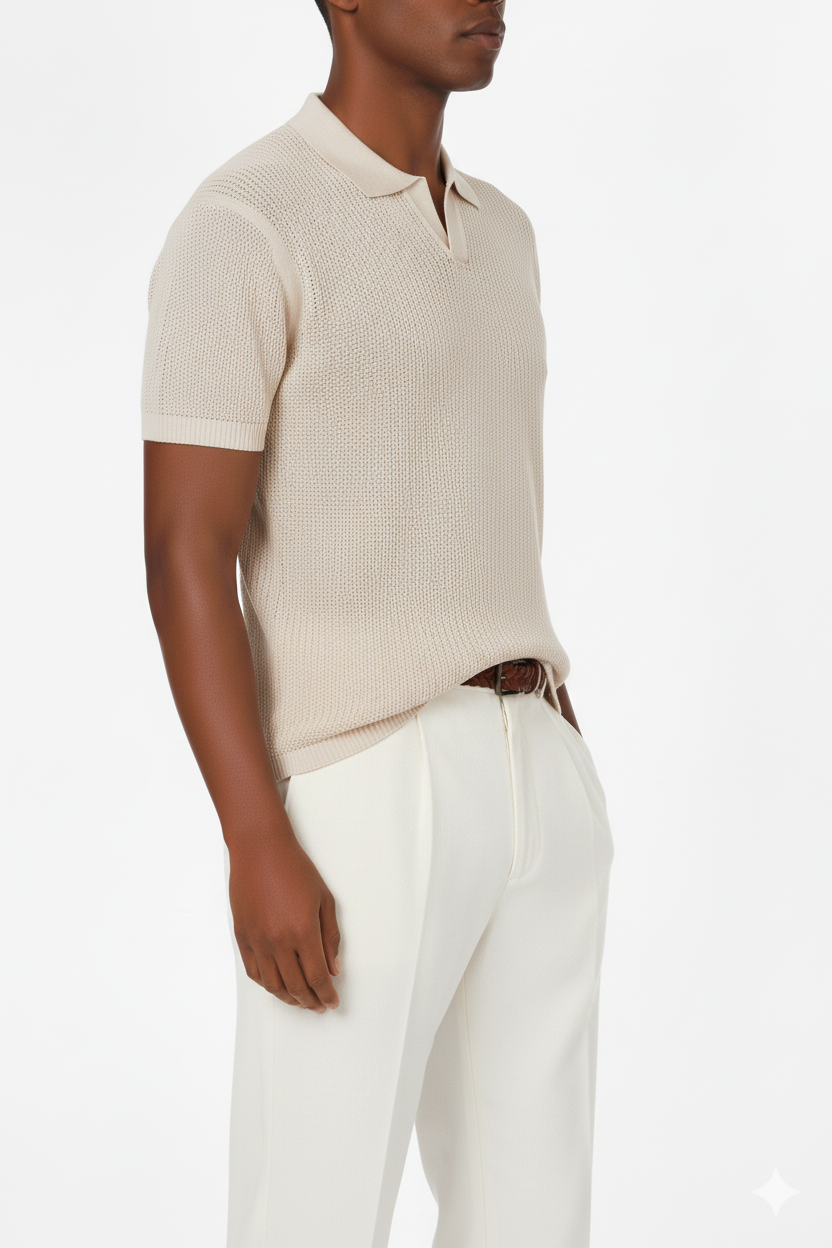 Men's Textured Polo Shirt
