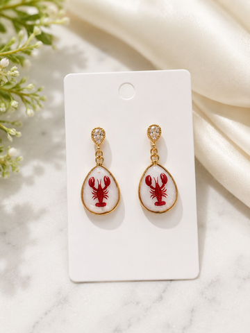 Handmade Lobster Earrings