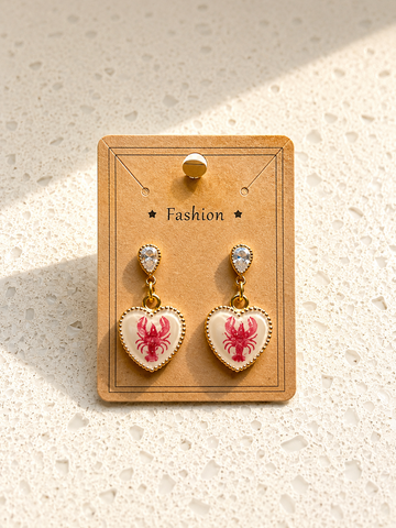 Heart Lobster Earrings
