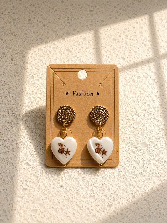 Heart shell earrings