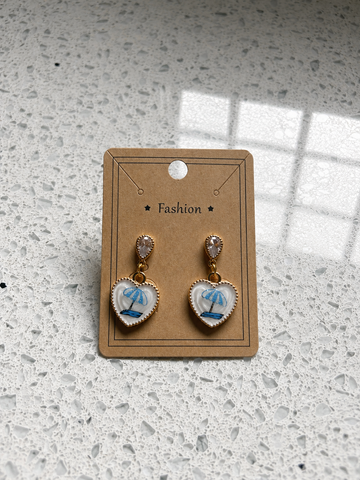 Heart beach earrings