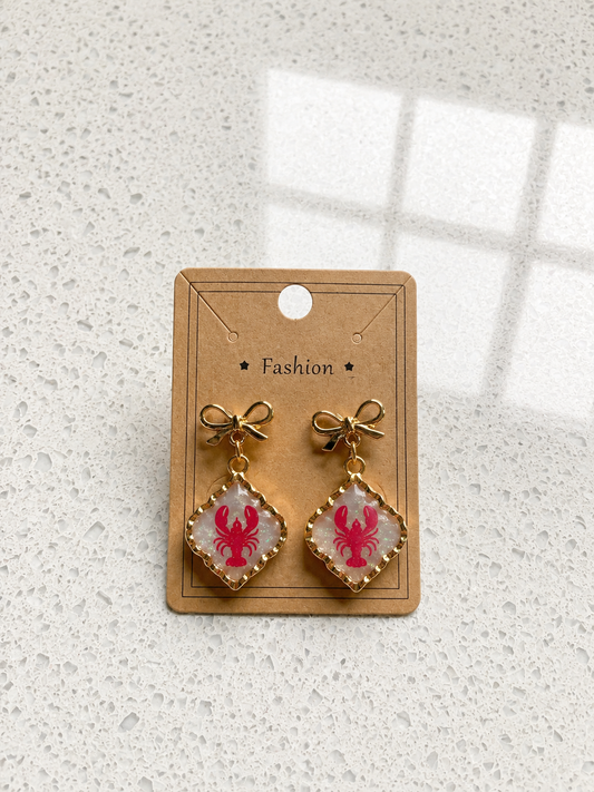 Lobster bow earrings