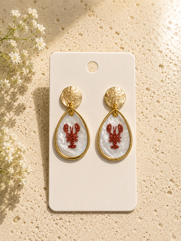Handmade Lobster Earrings