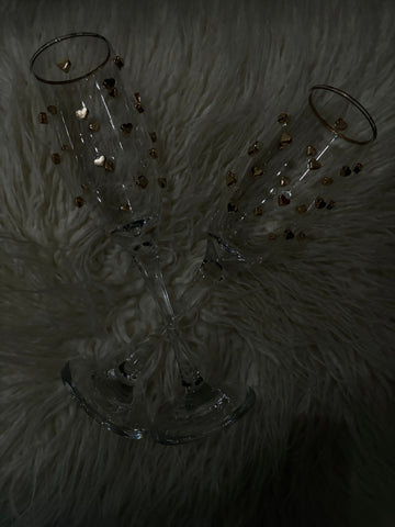 3D Gold Champagne Glass
