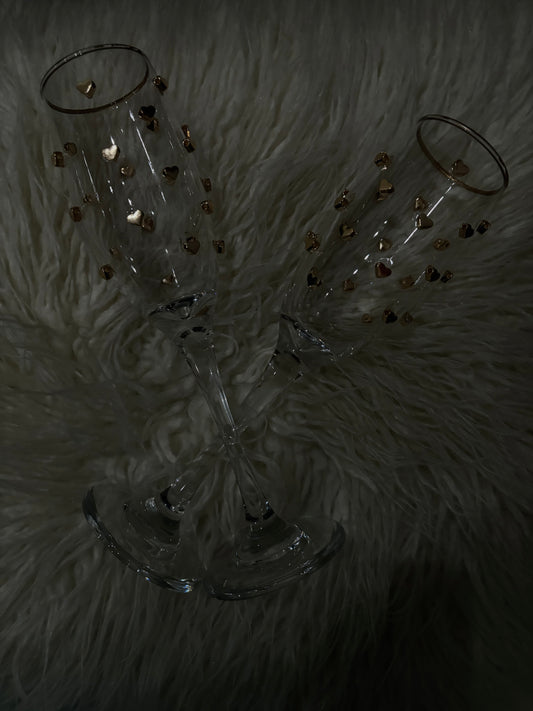 3D Gold Champagne Glass