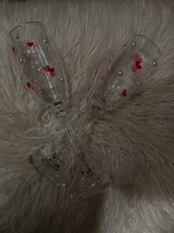 Champagne hearts glass