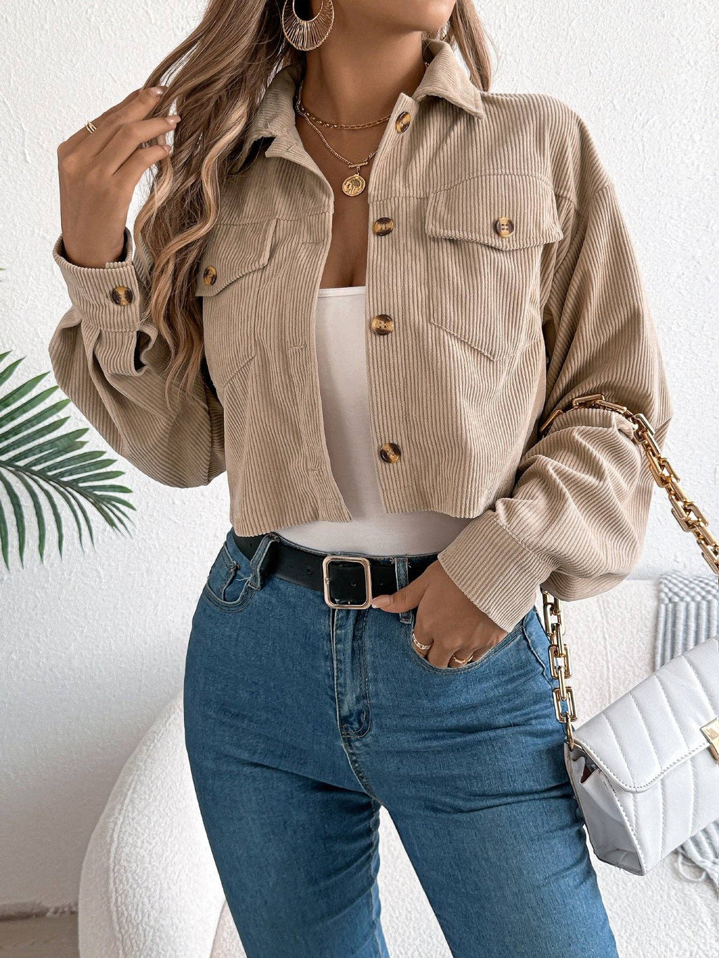 Corduroy Cropped Jacket