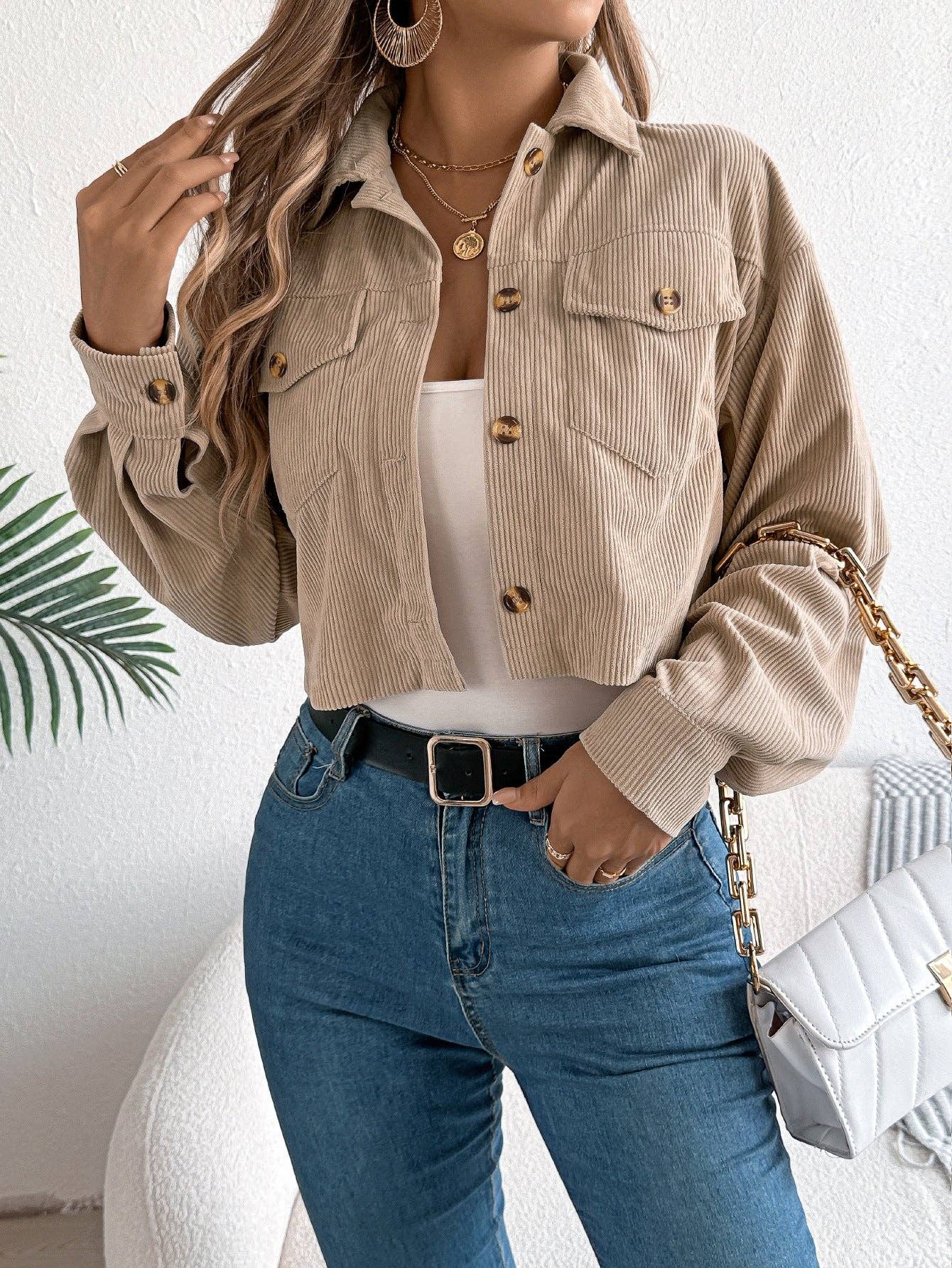 Corduroy Cropped Jacket