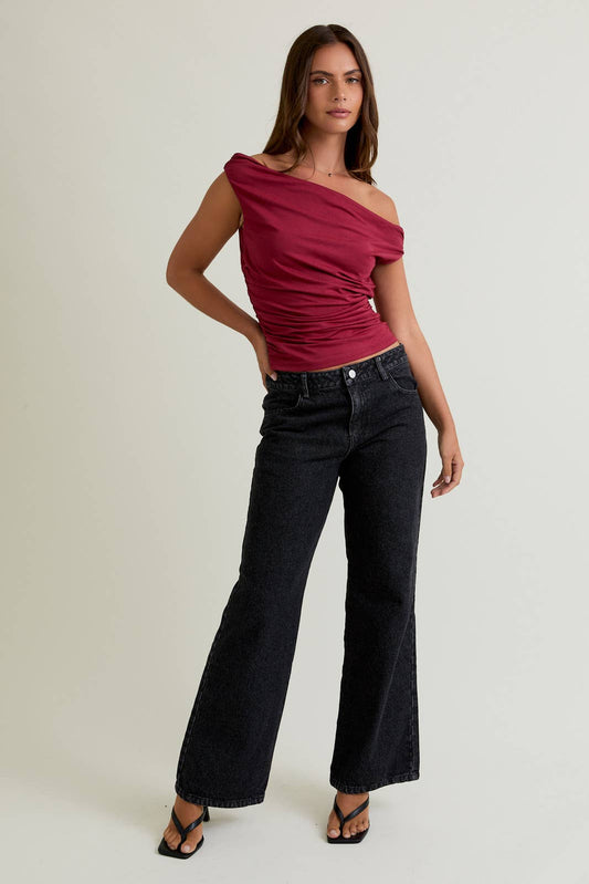 Low Waist Straight Denim Pants